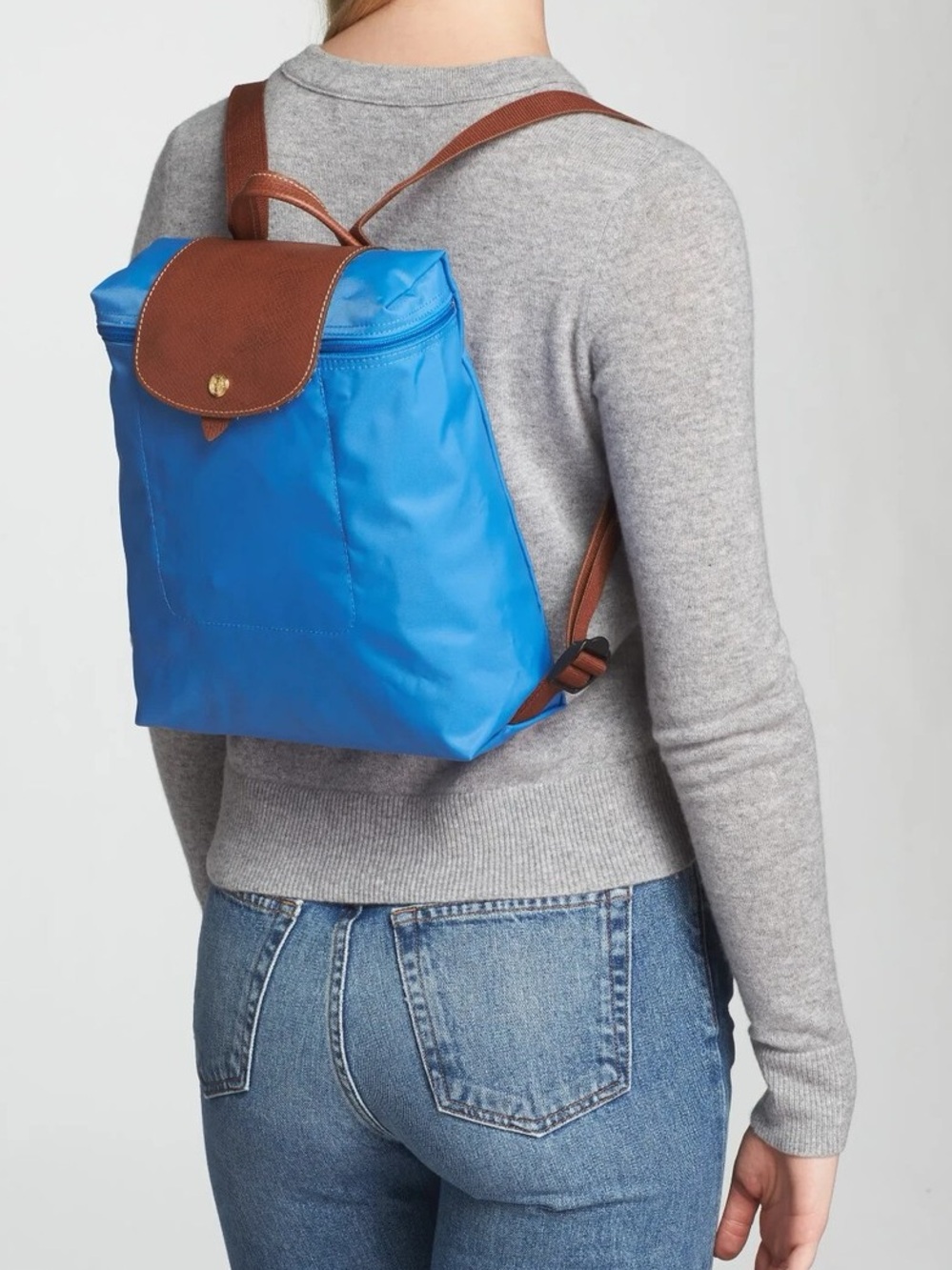 LONGCHAMP Le Pliage Nylon Travel Backpack Cobalt Blue AUTHENTIC